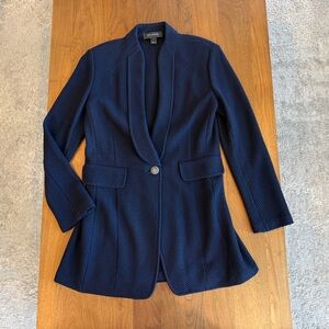 St. John Modern Signature Knit Navy Tailored Jacket – Size 6